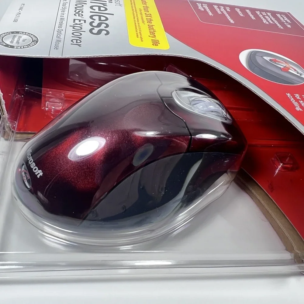 NIB Microsoft Wireless IntelliMouse Explorer M03-00069 Crimson Fire Open Box New